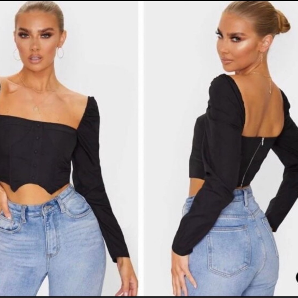 Black Off-Shoulder Women's Top